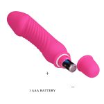 10 Titreşim Modlu Realistik Başlıklı Mini Silikon Vibratör - Stev (Fuşya) - Görsel 6