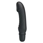 10 Titreşim Modlu Realistik Başlıklı Mini Silikon Vibratör - Stev (Siyah) - Görsel 3