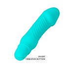 10 Titreşim Modlu Realistik Başlıklı Mini Silikon Vibratör - Stev (Turkuaz) - Görsel 5