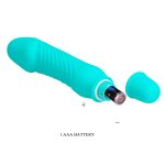 10 Titreşim Modlu Realistik Başlıklı Mini Silikon Vibratör - Stev (Turkuaz) - Görsel 6