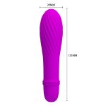 10 Titreşim Modlu Spiral Desenli Mini Silikon Vibratör - Jonathan (Mor) - Görsel 6