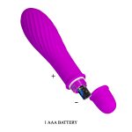 10 Titreşim Modlu Spiral Desenli Mini Silikon Vibratör - Jonathan (Mor) - Görsel 5