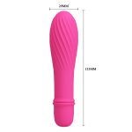 10 Titreşim Modlu Spiral Desenli Mini Silikon Vibratör - Solomon (Fuşya) - Görsel 6