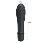 10 Titreşim Modlu Spiral Desenli Mini Silikon Vibratör - Solomon (Siyah) - Görsel 6