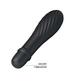 10 Titreşim Modlu Spiral Desenli Mini Silikon Vibratör - Solomon (Siyah) - Görsel 4