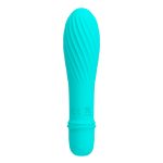 10 Titreşim Modlu Spiral Desenli Mini Silikon Vibratör - Solomon (Turkuaz) - Görsel 2