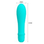 10 Titreşim Modlu Spiral Desenli Mini Silikon Vibratör - Solomon (Turkuaz) - Görsel 6