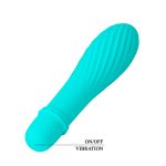 10 Titreşim Modlu Spiral Desenli Mini Silikon Vibratör - Solomon (Turkuaz) - Görsel 4
