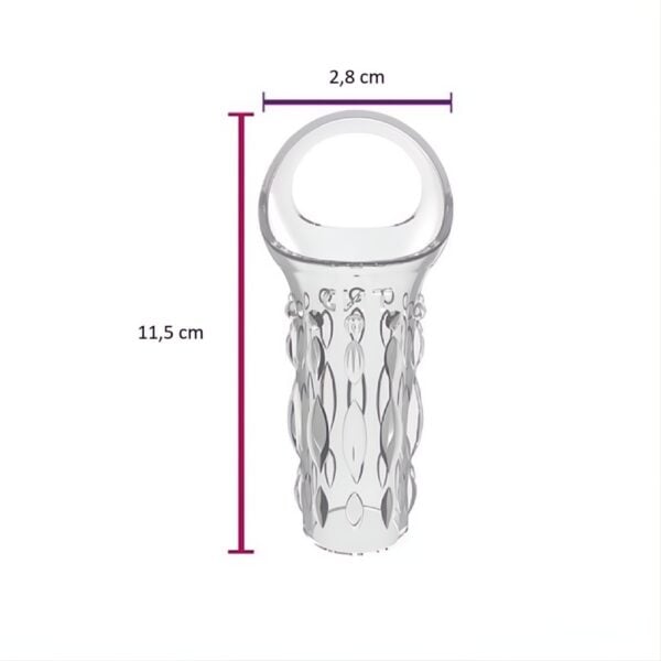 11,5 cm silikon şeffaf tırtıklı penis kılıfı.