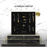 12 Parça Altın Siyah Çiftler Seti – Queen’s Luxury Collection - Görsel 2