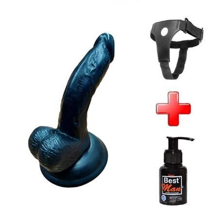 13 cm Belden Bağlamalı Realistik Zenci Dildo Penis