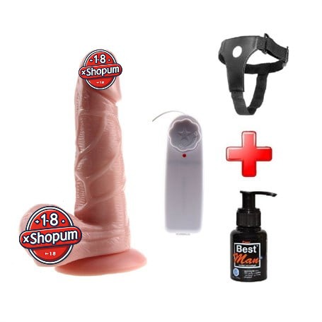17 cm Belden Bağlamalı Kumandalı Gerçekçi Titreşimli Dildo Vibratör Penis