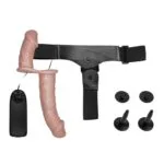 17,5 cm Belden Bağlamalı Çift Taraflı Titreşimli Penis - Görsel 5