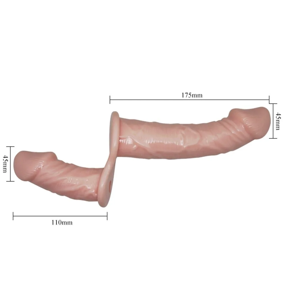 17,5 cm Belden Bağlamalı Çift Taraflı Titreşimli Penis - Görsel 9