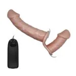 17,5 cm Belden Bağlamalı Çift Taraflı Titreşimli Penis - Görsel 6