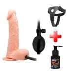 19 cm Pompalı Büyüyen Realistik Penis Anal Vajinal Dildo