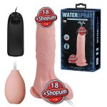 19,3 cm Su Fışkırtmalı Realistik Titreşimli Penis Anal Vajinal Dildo Mastürbatör