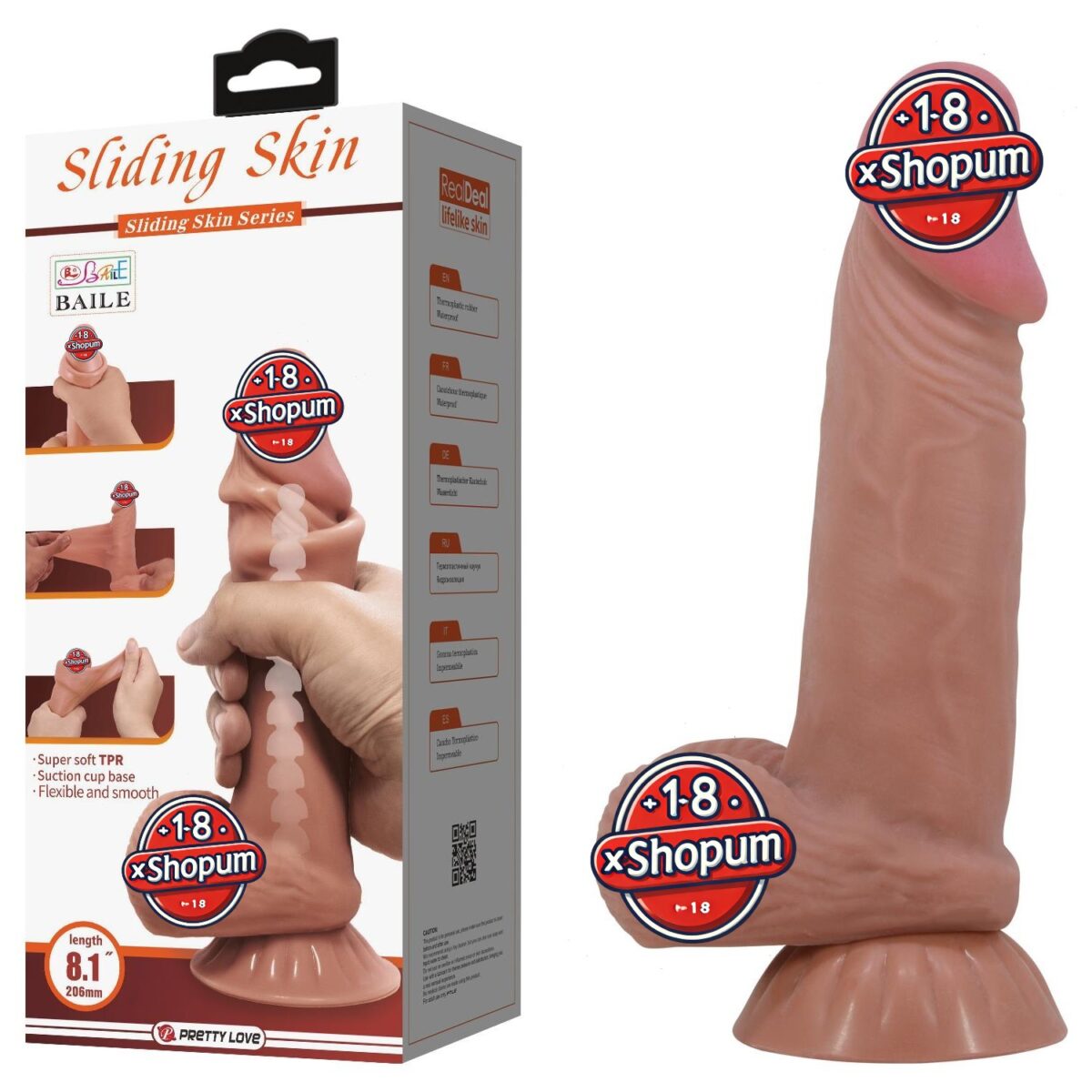 19,4 cm Kıkırdak Yapılı Çift Katmanlı Gerçekçi Dildo Penis | 194 cm kikirdak yapili cift katmanli g 8 71100