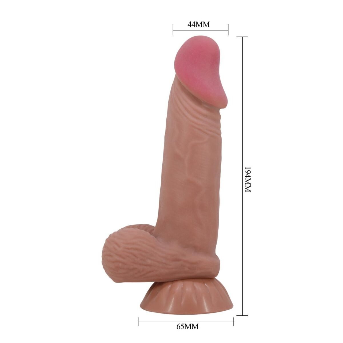 19,4 cm Kıkırdak Yapılı Çift Katmanlı Gerçekçi Dildo Penis