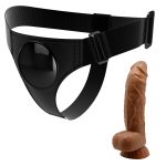 20 cm Belden Bağlamalı İçi Dolu Strapon Melez Penis - Micheal - Görsel 5