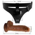 20 cm Belden Bağlamalı İçi Dolu Strapon Melez Penis - Micheal - Görsel 8
