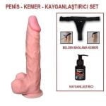 21 cm Belden Bağlamalı Gerçekçi Dildo Penis Set