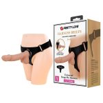 21,8 cm Belden Bağlamalı İçi Dolu Strapon Penis - Jerry - Görsel 2
