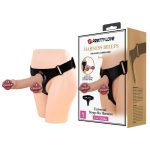 21,8 cm Belden Bağlamalı İçi Dolu Strapon Penis - Jerry