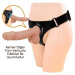 21,8 cm Belden Bağlamalı İçi Dolu Strapon Penis - Jerry - Görsel 3