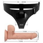 21,8 cm Belden Bağlamalı İçi Dolu Strapon Penis - Jerry - Görsel 7