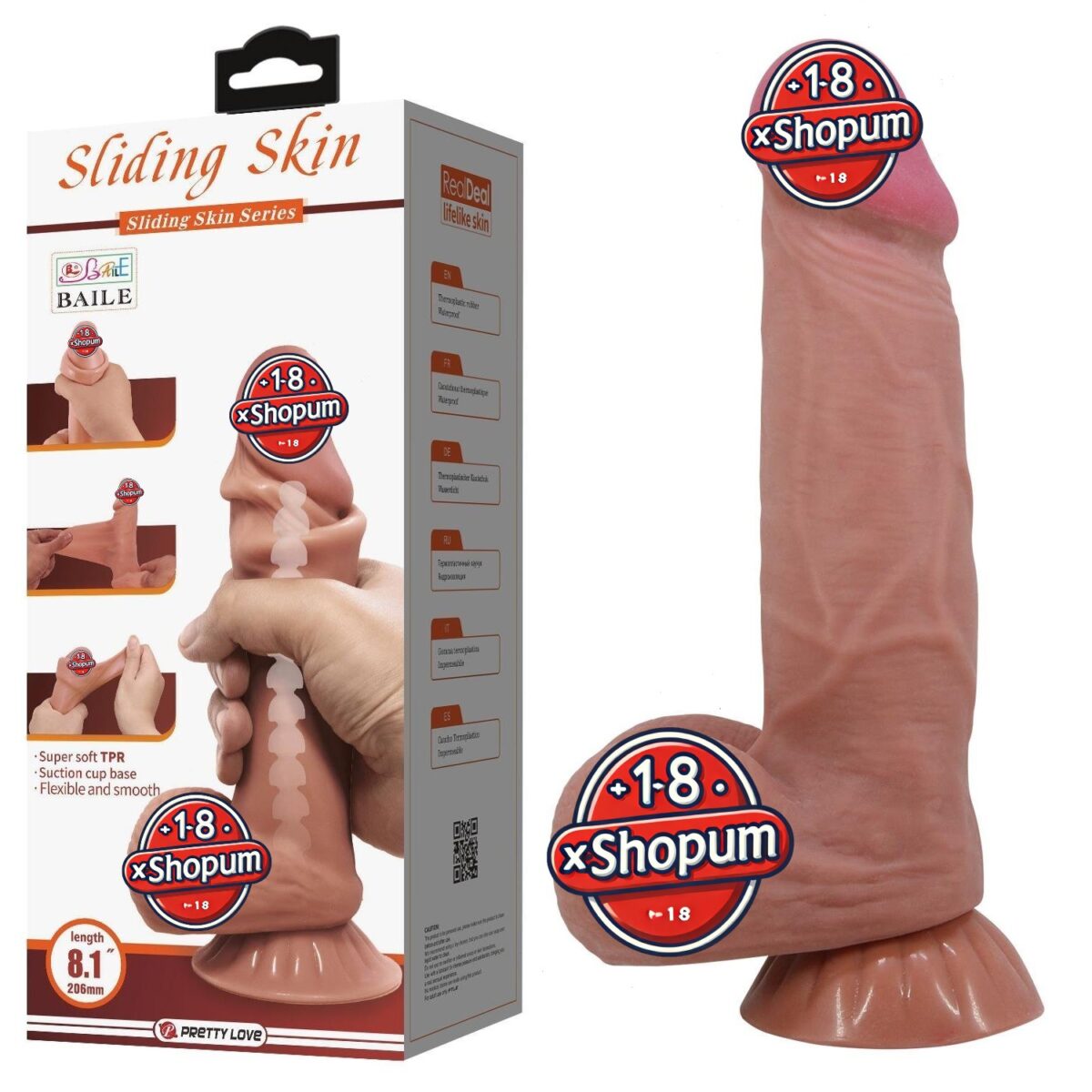 21,8 cm Kıkırdak Yapılı Çift Katmanlı Gerçekçi Melez Dildo Penis | 218 cm kikirdak yapili cift katmanli g 1f65f9