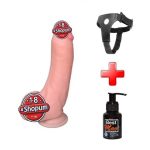 22,5 cm Belden Bağlamalı Realistik Dildo Penis Set