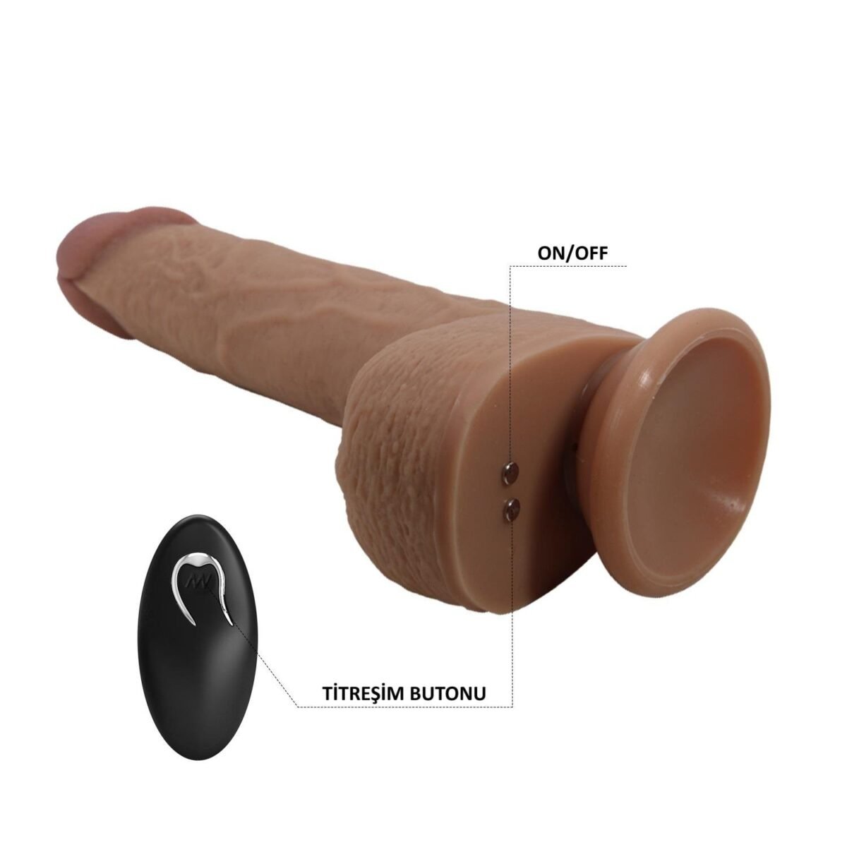 22,5 cm İleri Geri Hareketli Uzaktan Kumandalı Manyetik Şarjlı Gerçekçi Vantuzlu Melez Penis - Tommy - Görsel 5