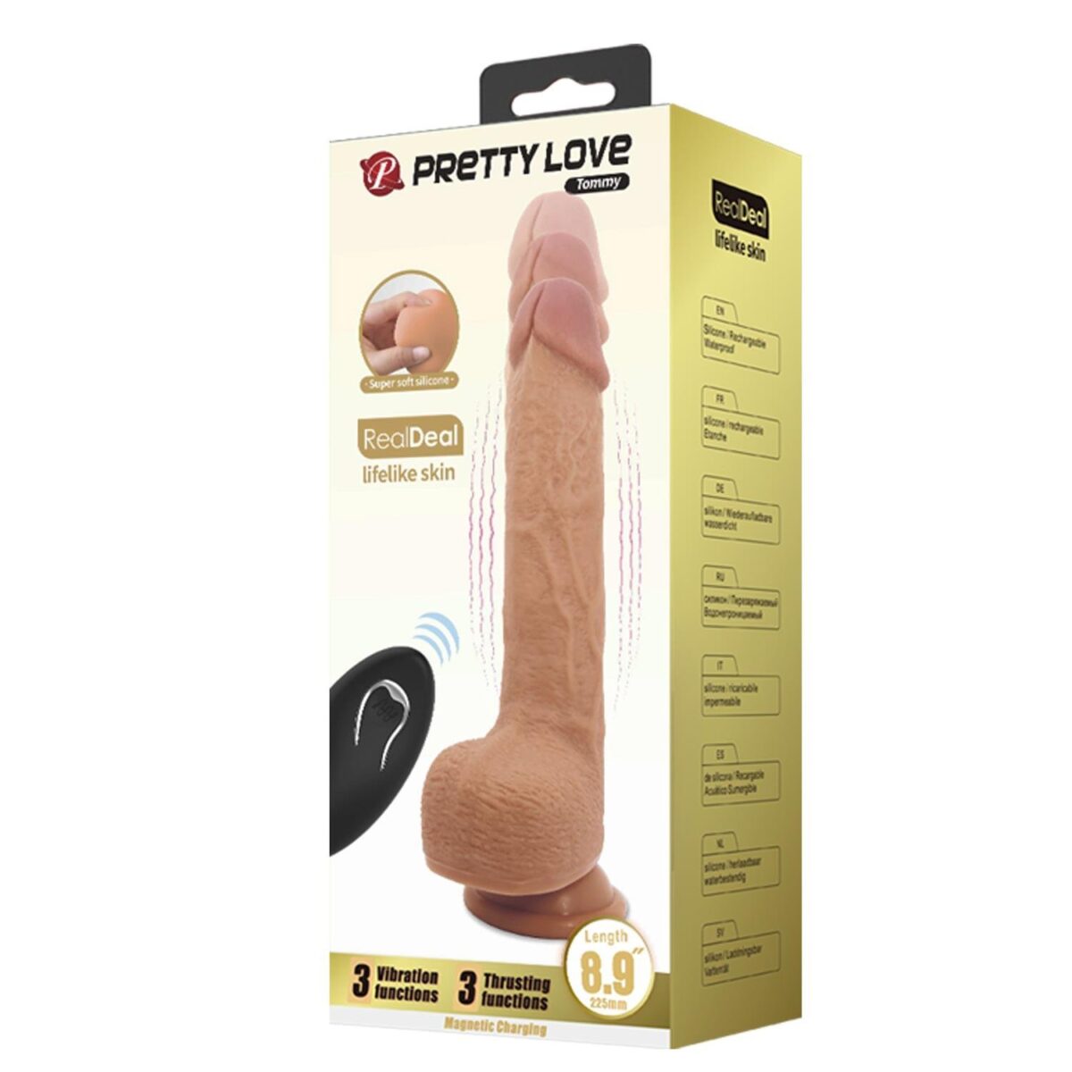 22,5 cm İleri Geri Hareketli Uzaktan Kumandalı Manyetik Şarjlı Gerçekçi Vantuzlu Melez Penis - Tommy - Görsel 7