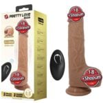 22,5 cm İleri Geri Hareketli Uzaktan Kumandalı Manyetik Şarjlı Gerçekçi Vantuzlu Melez Penis - Tommy