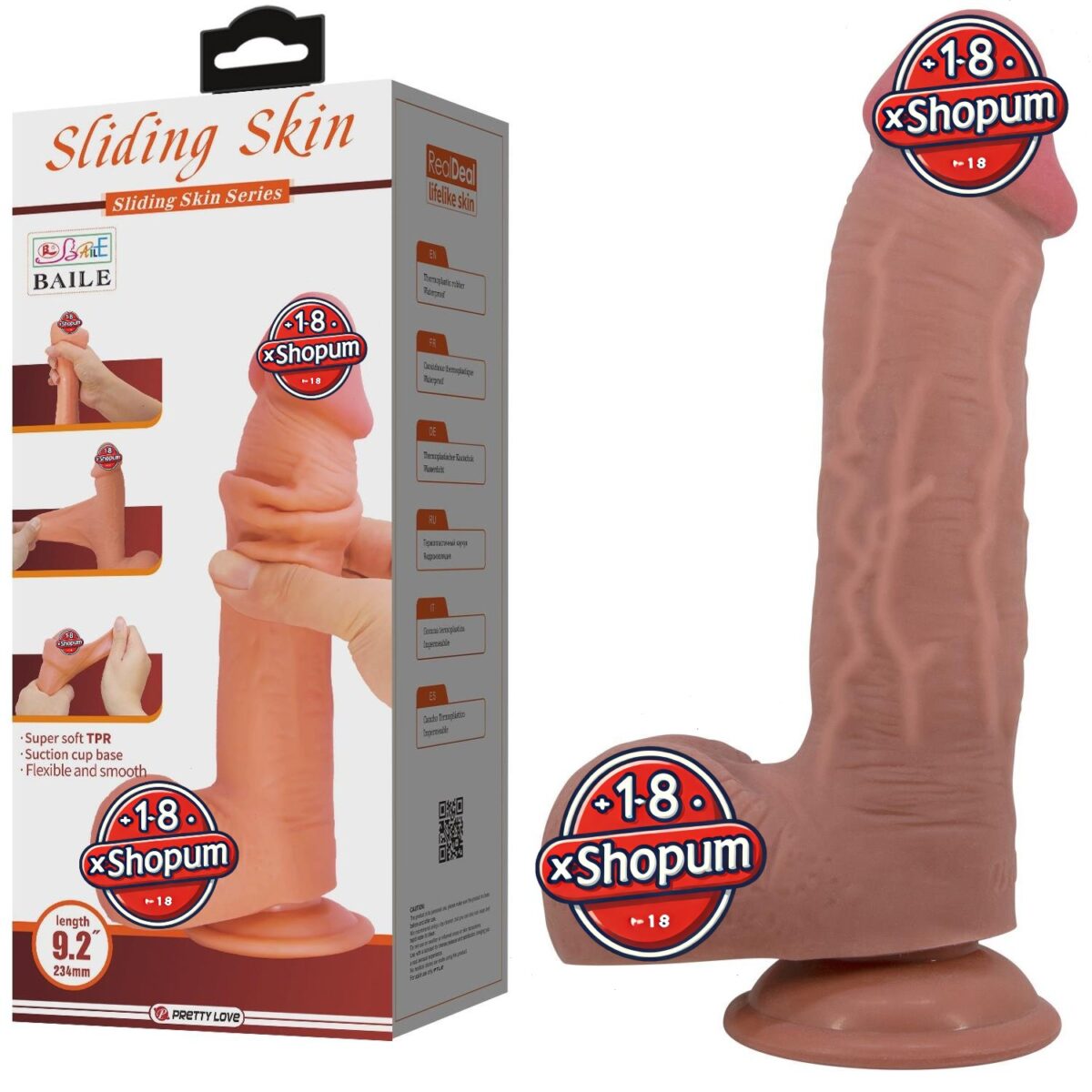 23,4 cm Çift Katmanlı Gerçekçi Melez Dildo Penis | 234 cm cift katmanli gercekci melez di a 93101
