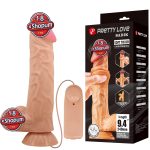 24 cm Kıkırdak Yapılı Çift Katmanlı Gerçekçi Titreşimli Dildo Penis - Sadik
