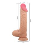 24 cm Kıkırdak Yapılı Çift Katmanlı Gerçekçi Titreşimli Dildo Penis - Sadik - Görsel 7
