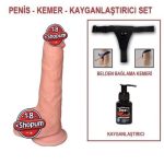 24,5 cm Belden Bağlamalı Realistik Dildo Penis Set