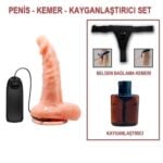 17 cm Belden Bağlamalı Gerçekçi Titreşimli Dildo Vibratör Penis - Görsel 2