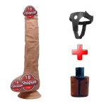 28 cm Belden Bağlamalı Büyük Boy Realistik Vantuzlu Dildo Penis - Dick