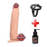 31 cm Belden Bağlamalı Vantuzlu Realistik Penis Anal Vajinal Dildo