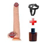 29,5 cm Belden Bağlamalı Gerçekçi Kalın Dildo Penis - Bart