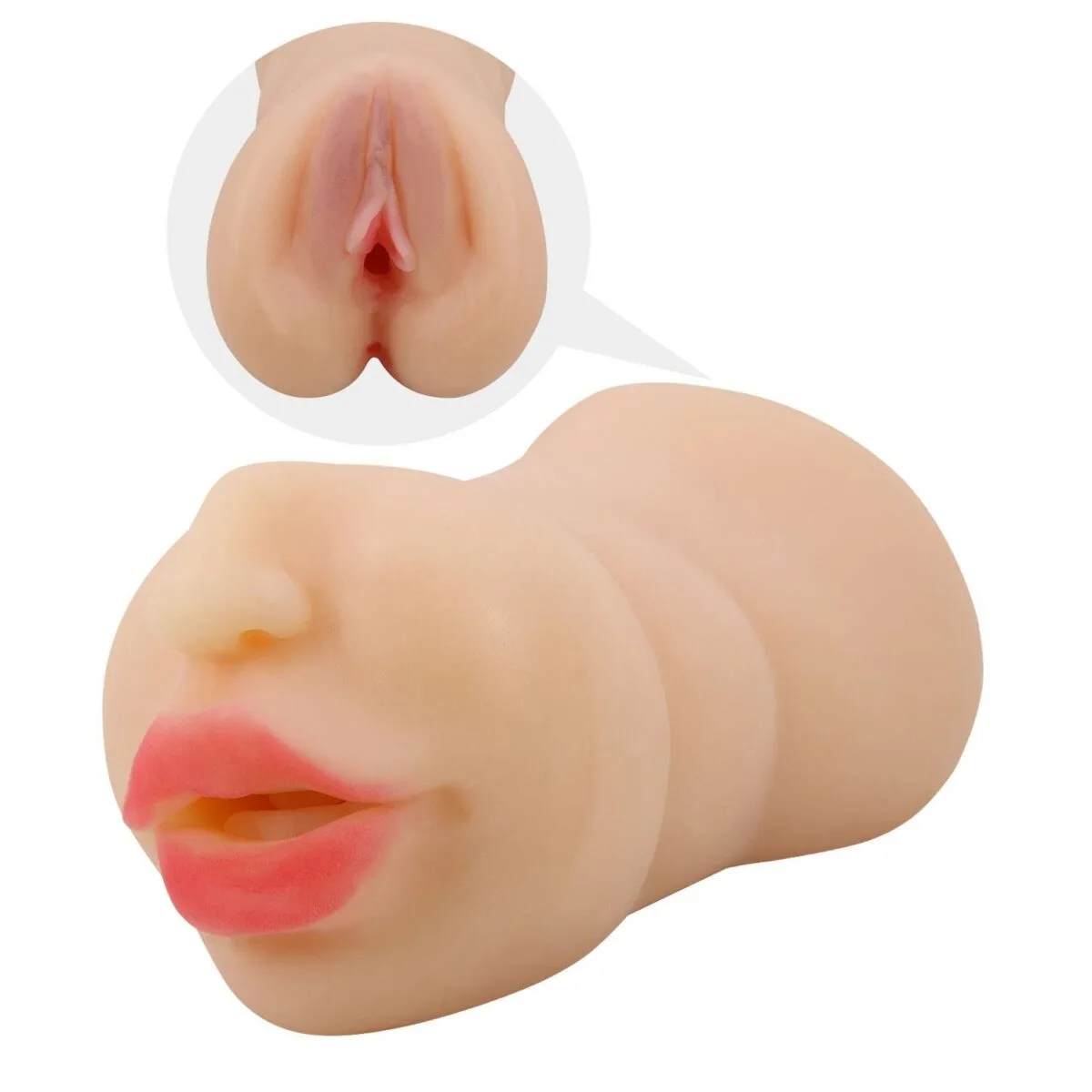 3 Boyutlu Ten Rengi Suni Oral & Vajinal Mastürbatör - Zoey | 3 boyutlu ten rengi suni oral vajinal b9 aac 1