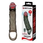 3 cm Dolgu Uzatmalı Titreşimli Zenci Penis Kılıfı Prezervatif Vibratör