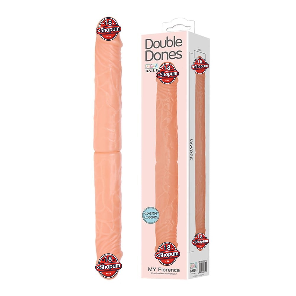 36 cm Çift Taraflı Realistik Dildo Anal Vajinal Penis