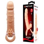 4 cm dolgu uzatmalı titreşimli penis kılıfı prezervatif vibratör - Connor.