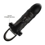 4 cm dolgu uzatmalı 10 titreşimli zenci penis kılıfı prezervatif vibratör.