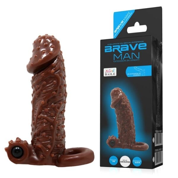 4 cm uzatmalı titreşimli tırtıklı penis kılıfı.