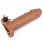 4,5 cm uzatmalı realistik titreşimli penis kılıfı melez XTender.